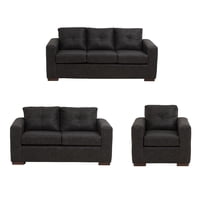 Muebles América - Living Franco 321 Cuero Auris Negro