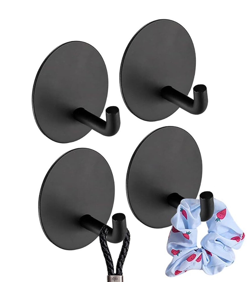 Wakeshome - Ganchos Adhesivos Impermeables De Acero Inoxidable 4 Uds