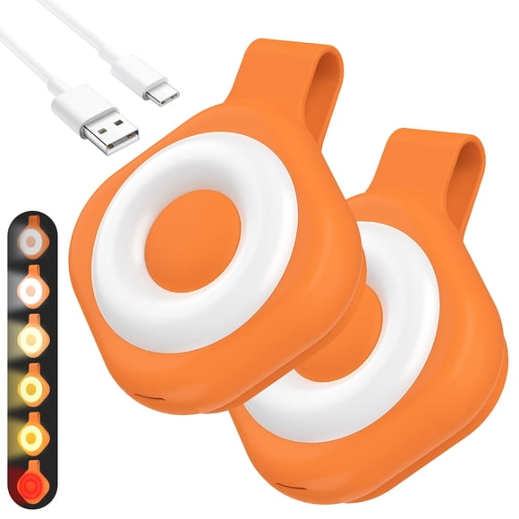 Luz nocturna con clip para enfermera Divava recargable, 2 piezas, naranja