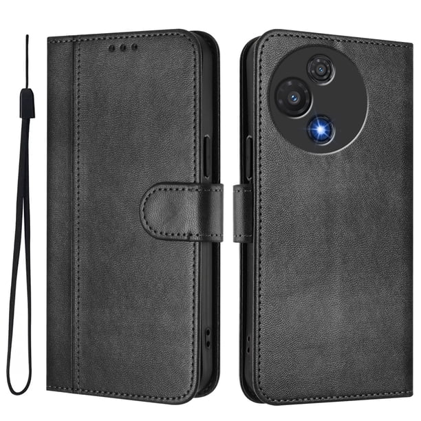 Funda Cartera para TCL 60 Protección 360° con Ranuras para Tarjetas y Soporte Negro