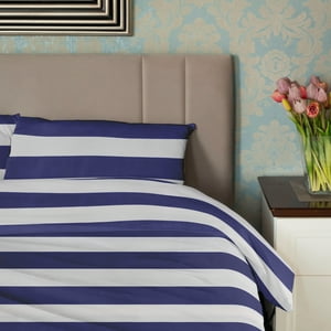 Juego De Sábanas Nautica 3Piezas Microfibra 1,5 Plazas Diseño Azul Marino