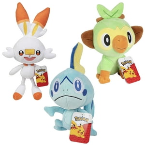 Pack De 3 Juguetes De Peluche Pokémon 8 Grookey, Sobble Y Scorbunny