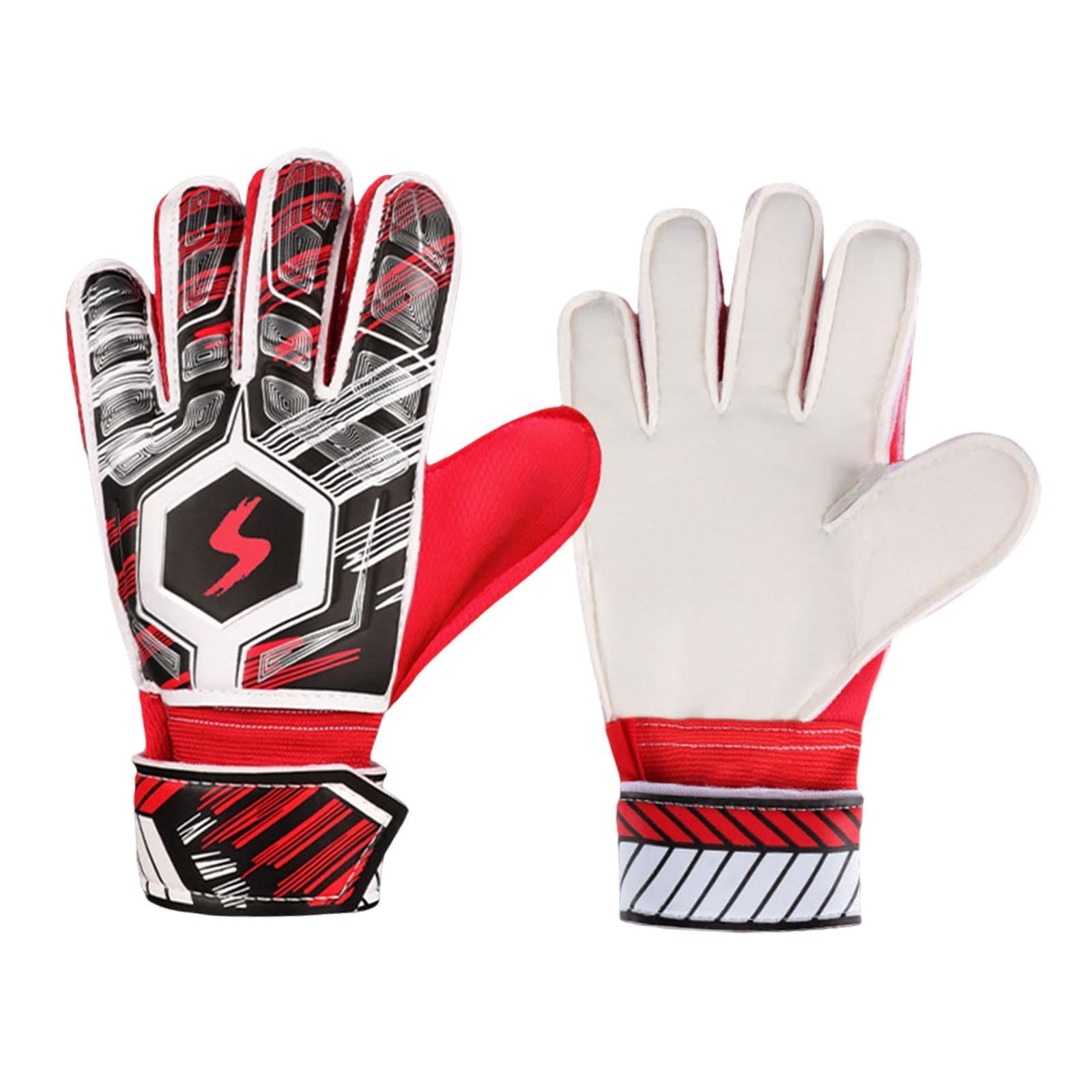 Magideal - Guardero De Fútbol Guantes De Los Guantes Guantes De Los Guantes De La Mano Protección A Mano Puero Profesional Guantes De Entrenamiento Niños Tamaño Rojo 6