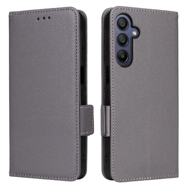 Funda Cartera para Samsung Galaxy A16 Tapa Flip con Ranuras y Soporte Gris