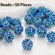thumbnail image 1 of suxuMhao Cuentas de Resina Multicolor con Pedrería Al por Mayor Cuentas Redondas con Pavé 8mmx10mm Cuentas para Pulsera para Hacer Joyería Manualidades Cuentas de Bola de Discoteca 50 Piezas Cuentas, 1 of 2