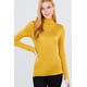 thumbnail image 1 of Saronite Camiseta Básica de Punto de Rayón con Cuello Alto y Manga Larga, Color Mostaza Dorado (para Mujer), 1 of 3