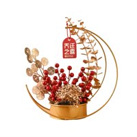 Magideal - Decoración Del Festival De Primavera Chino De Inauguración De La Casa, Accesorios De Fotos Duraderos, Cesta De Flores De Hierro Forjado, Maceta Floral