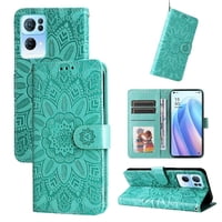 Funda Tipo Cartera Foxdock Para Oppo Reno 7 Pro 5G , Diseño Girasol En Relieve, Cuero Pu, Cierre Magnético, Soporte Y Tarjetero