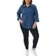 thumbnail image 2 of Agnes Orinda Camisas de Mujer Talla Grande para Escuela o Universidad con Botones, Cuello, Pliegues, Mangas 3/4, Blusas Sólidas de Negocios, Talla 4X Azul Oscuro, 2 of 6
