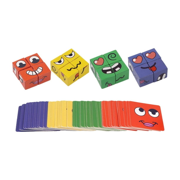 Rompecabezas De Bloques De Combinación De Expresiones De Madera Lógicos  Para Niños En Edad Preescolar Estilo C