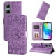 thumbnail image 1 of Funda tipo cartera FOXDOCK para Vivo Y03 4G , diseño girasol en relieve, cuero PU, cierre magnético, soporte y tarjetero, 1 of 5