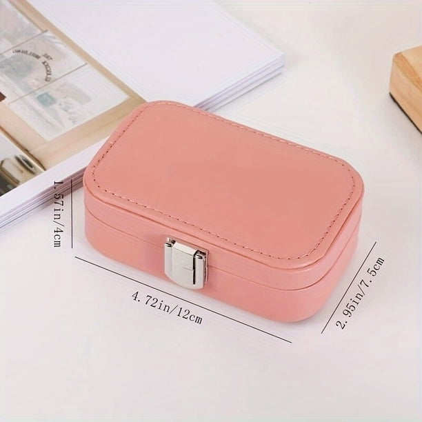 Portable Women's Travel Jewelry Box with Metal Buckle - Perfect for Earrings and Rings