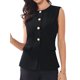thumbnail image 1 of INSPIRE CHIC Chaleco de Traje para Mujer Tops de Trabajo sin Mangas con Botones Blazer Chaleco M Negro, 1 of 5