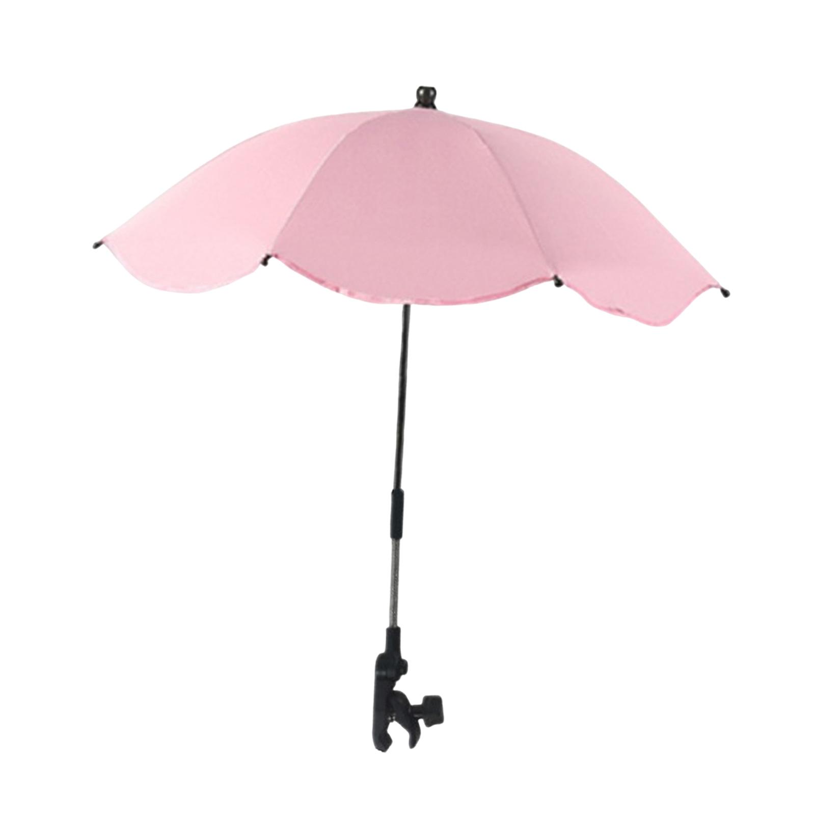 Magideal - Sombrilla Con Clip, Moderna, Impermeable, Multifuncional, Para Sombra De Plantas, Sombrilla Para Silla De Playa Para Exteriores, Verano, Viajes Y Camp Rosa