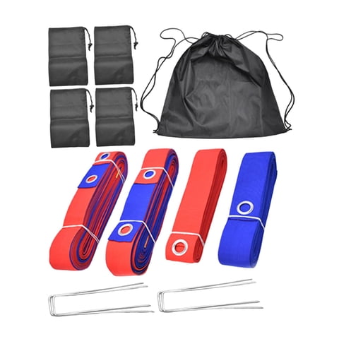 Magideal - Kit De Líneas Delimitadoras Para Voleibol De Arena Con Anclajes Metálicos, Multifuncional Para Patio Trasero, Fácil Instalación, Línea De 52,5 Y 26,2 Rojo Y Azul