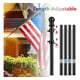 thumbnail image 5 of Mástil negro de aluminio con soporte para mástil de 180 cm de acero inoxidable, kit de barra de bandera de acero inoxidable con soporte, 5 of 7