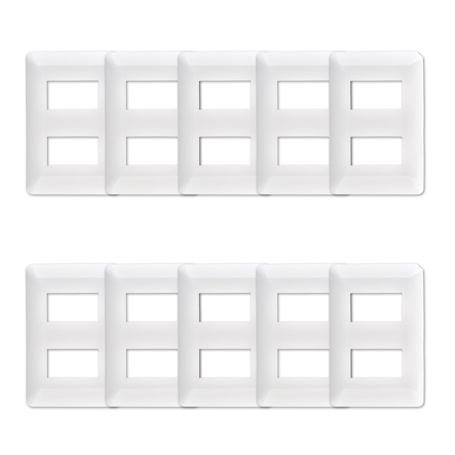 Genérico - Pack 10 Placa Doble Con Soporte Blanco