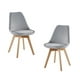 thumbnail image 1 of Pack 2 Sillas De Comedor Tulip Tapizado Terciopelo O Felpa Con Base Madera - Gris, 1 of 3