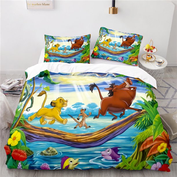 Lion Bedding sets for kids,The Lion King Bedding Set,Cute Simba Duvet Cover Pillowcases Birthday Gifts For Boys Girls