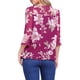thumbnail image 3 of INSPIRE CHIC Camisas de Mujer de Manga 3/4 Blusas de Chifón Floral Rojo Rosa S, 3 of 6