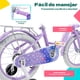thumbnail image 4 of Bicicleta Infantil Morada Niña Rodada 16 Con Canasta Color Morado Tamaño Del Cuadro S, 4 of 9