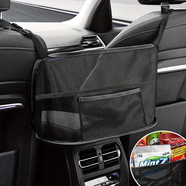 Large Capacity Car Seat Mesh Bag, Dog Bag Between Handbag Purse Clip Bag Organizer Storage Pet Net Back Seat