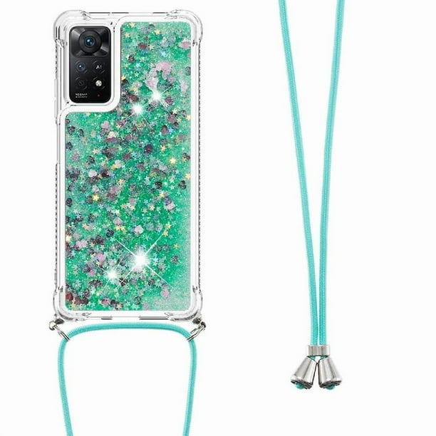 Funda FOXDOCK para Xiaomi Redmi Note 11 Pro 4G/5G con Cuerda Ajustable, Brillo Líquido, Protección Antigolpes y Lente – Ideal para Regalo