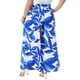 thumbnail image 3 of Agnes Orinda Pantalones Palazzo de Pierna Ancha con Estampado Floral para Mujer de Talla Grande, Cintura Alta Elástica, Casual de Verano, Pantalones Largos de Salón 1X Azul, 3 of 6
