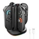 thumbnail image 1 of Base de carga para Nintendo Switch 2 Joycons: estación de carga magnética rápida 4 en 1 con luces RGB y cable de 1 metro, 1 of 7