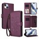 thumbnail image 1 of Funda Cartera Mariposa para [iPhone 15 Plus] con Soporte y Cremallera Violeta, 1 of 6
