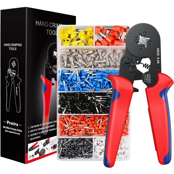 Kit de herramientas para engarzar férulas Preciva AWG23-7, alicates para engarzar trinquetes
