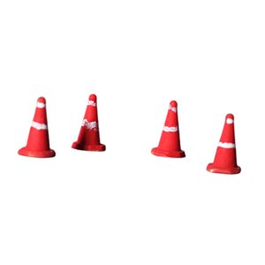 Magideal - 4 Conos De Tráfico En Miniatura A Escala 1/64, Mini Señal De Tráfico, Juguetes Para Niños, Suministros De Fiesta, Pequeñas Señales De Tráfico, Juguete