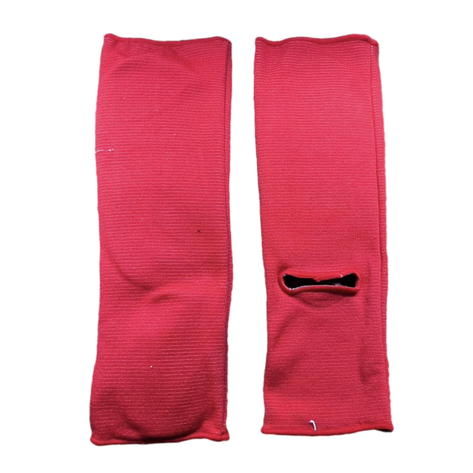 Magideal - Hombres Shin Instep Guards Cloth Protector Accesorios Suministros Protección De Entrenamiento Elástico Casual 1 Par Para Taekwondo Gym Muay Thai Mma , Rojo Y M