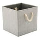 thumbnail image 1 of Caja de almacenamiento plegable de tela de algodón y bambú con asas y portaetiquetas, cesta de almacenamiento, contenedor de almacenamiento - Juego de 2, gris, 1 of 5