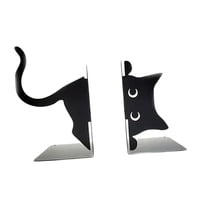 Magideal - 2 Piezas Sujetalibros Decorativos Soporte De Libros De Metal Gato Estatua Organizador Animal Para Repisa Y Escritorio Adecuado Para Regalo Decoración De Sala A