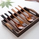 thumbnail image 2 of Xiao Hua Tenedor de Madera de Alambre para Amarrar Color Caqui 8.86 X 0.98 Pulgadas -2 Piezas, Pulido Suave, sin Residuos, Mango Antideslizante de Alambre para Amarrar, Esencial para Acampar y, 2 of 3