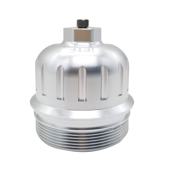 Tapa de filtro de combustible iFJF 6.6L L5P plateada 36 mm