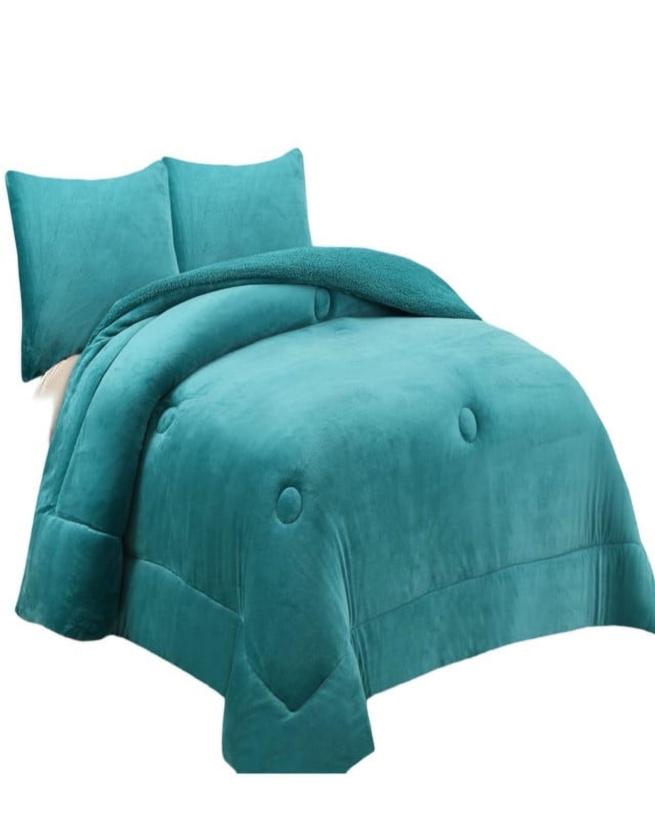 Teng Fei - Cubrecama Con Chiporro Invierno Plaza Y Media Turquesa
