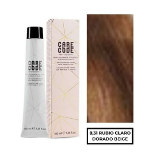 Care Code - Tintura Profesional Permanente 100Ml Rubio Claro Dorado Beige 8,31 + Oxigen 150 Ml 20 Vol