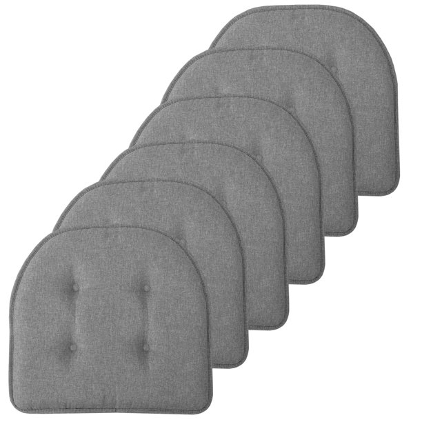 Cojín para silla Sweet Home Collection, espuma viscoelástica, 6 unidades, color gris