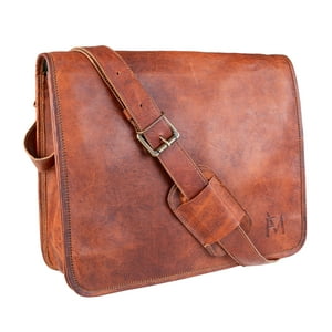 Maletín De Cuero Natural. Vintage. Laptop Notebook 15,6"" Franz Mossi