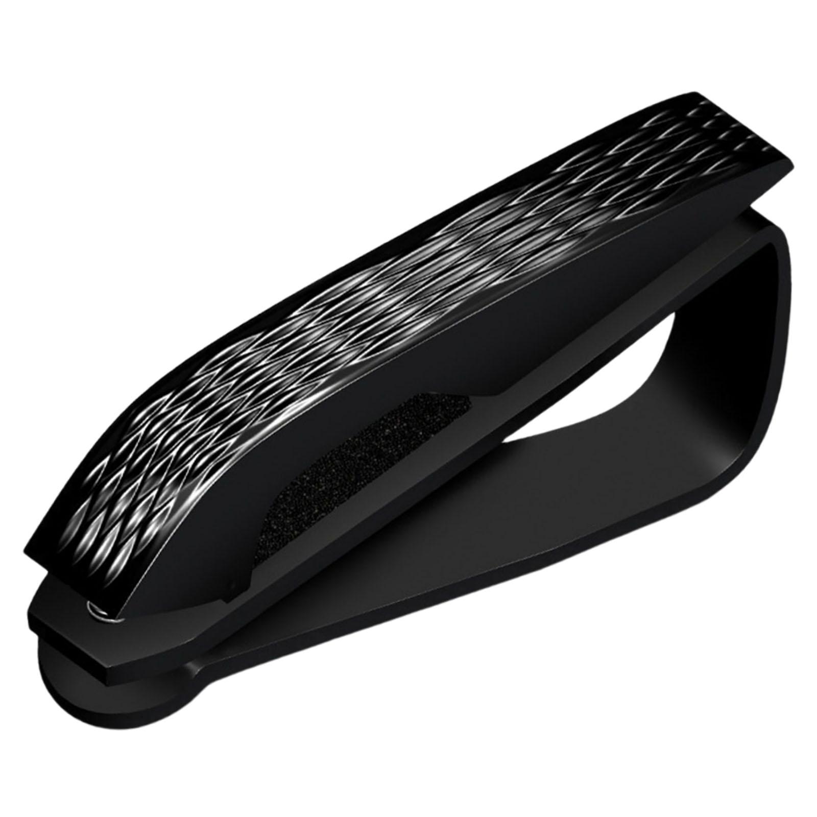 Ioensy - Car Sun Visor Gafas Titular Almacenamiento Clip Recibo Ticket Car Styling Negro