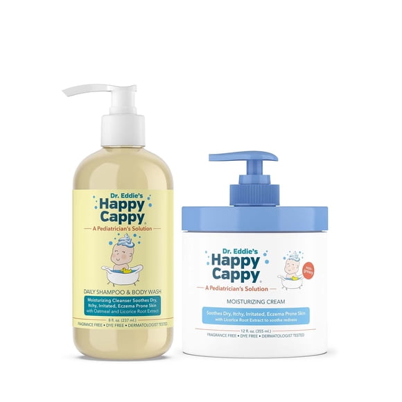 Paquete de champú y gel de baño para bebés Happy Cappy para el cuidado de la piel