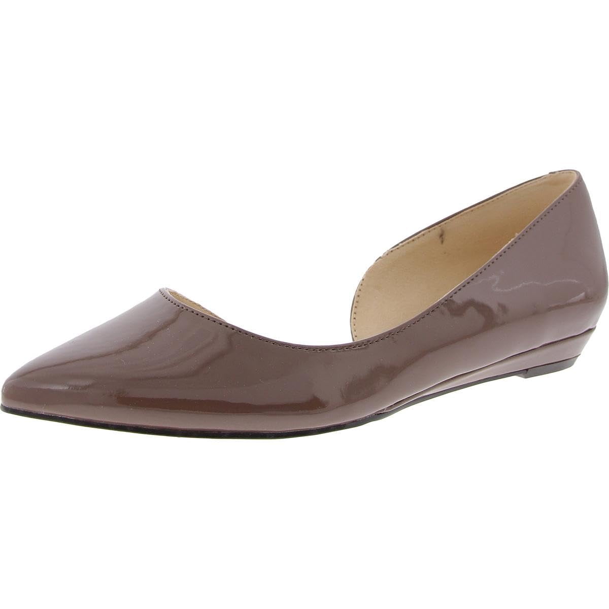 Zapatos Planos Nine West Saige Para Mujer, Tamaño Mediano, Marrón Charol 210