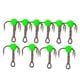 thumbnail image 1 of 10pcs BAIT BASS JIG CABEZA DE PESCA DE PESADA GANCHOS DE TREBLE 17X15X6MM GREEN, 1 of 5