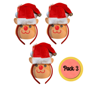 Genérico - Pack 3 Gorros Cintillos De Viejo Pascuero Navidad 2025