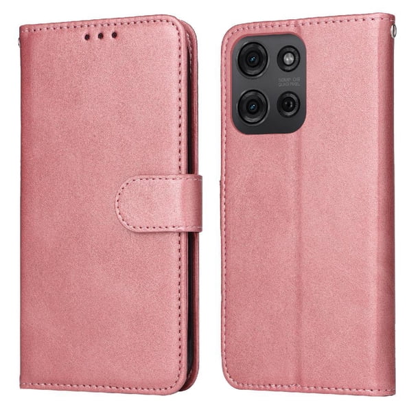Funda Billetera para Motorola Moto G75 5G con Porta Tarjetas y Soporte Ajustable Rosa
