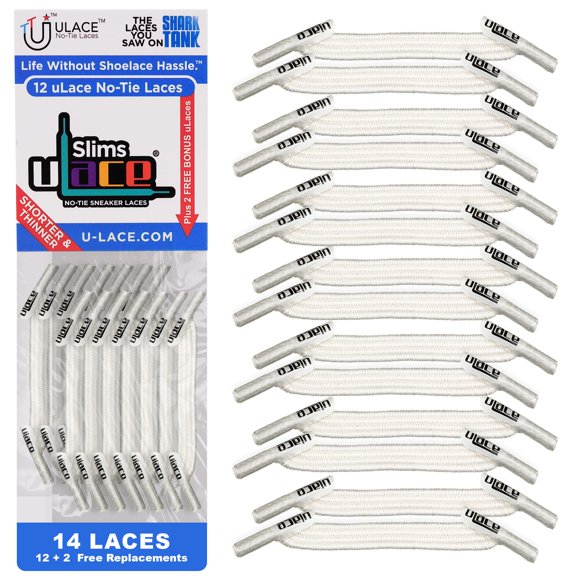 Cordón U-Lace Slims sin nudos elástico de lona (blanco roto)