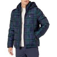 Reloj Negro A Cuadros Jacket Tommy Hilfiger, Clásico, Con Capucha Y Acolchado