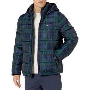 Reloj Negro A Cuadros Jacket Tommy Hilfiger, Clásico, Con Capucha Y Acolchado